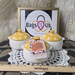 Masterclass Mushroom mini Casserole dish by BakeShop ramekins set of 3